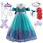 Kids Ariel Princess Mermaid Costume Halloween Cosplay Fancy Dress For Girls - 1
