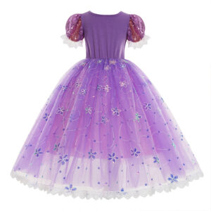 Disney Tangled Rapunzel Sequin Costume For Girls Kids Party Dress - 4