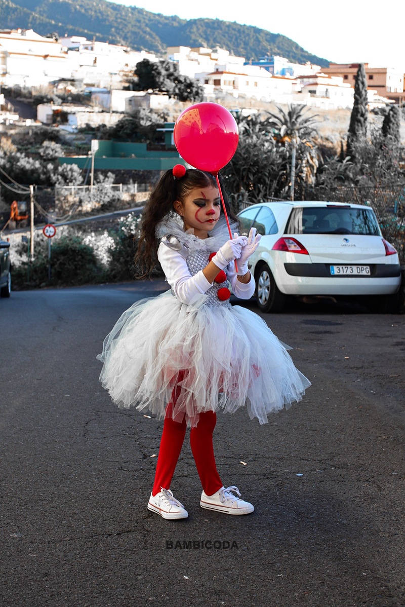 Kids Halloween Joker Tutu Costume Creepy Clown Fancy Dress 212y - 10