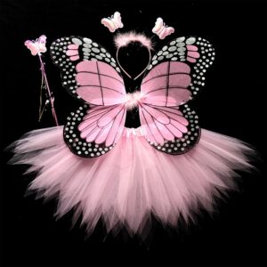 Kids Halloween Butterfly Wings Costume 4pcs Fairy Angel Cosplay Set - 1
