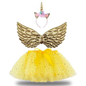 Unicorn Princess Costume Set Tutu Fairy Wings Birthday Party Headband - 2