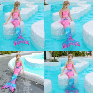 Kids Mermaid Tail Costume Swimsuit Girls Cosplay Dress Birthday Gift - 3