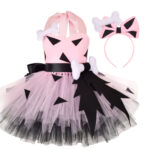 Flinstones Pebbles Kids Halloween Costume Tutu Dress And Hairpin 12y - 2