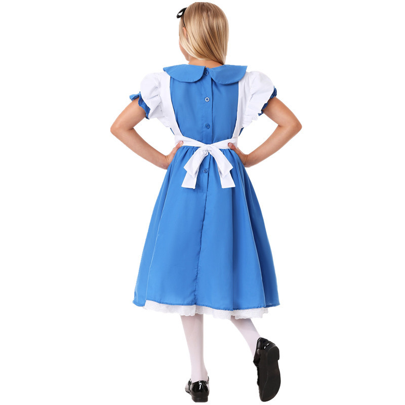 Childs Alice In Wonderland Halloween Maid Costume Purim Cosplay Fancy Dress - 9