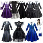 Wednesday Addams Kids Cosplay Costume Mesh Party Dress 310 Years - 2