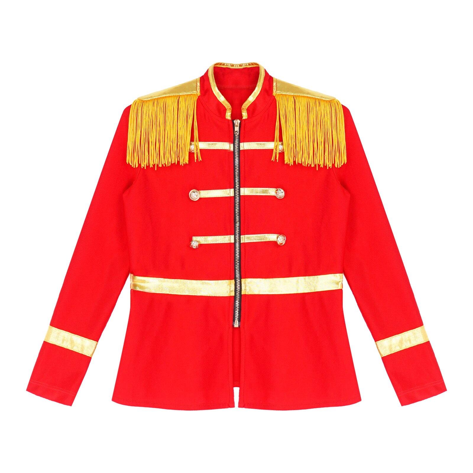 Kids Circus Tailcoat Jacket Honor Guard Drum Band Costume With Tassels - 6