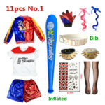 Harley Quinn Suicide Squad Cosplay Costume Joker Halloween Outfit With Wig - 5