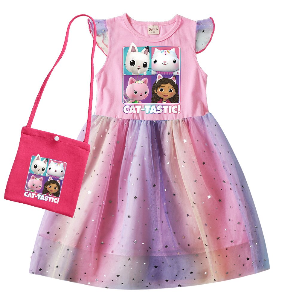 Gabbys Dollhouse Princess Cosplay Dress Toddler Birthday Party Outfit With Accessories - 15