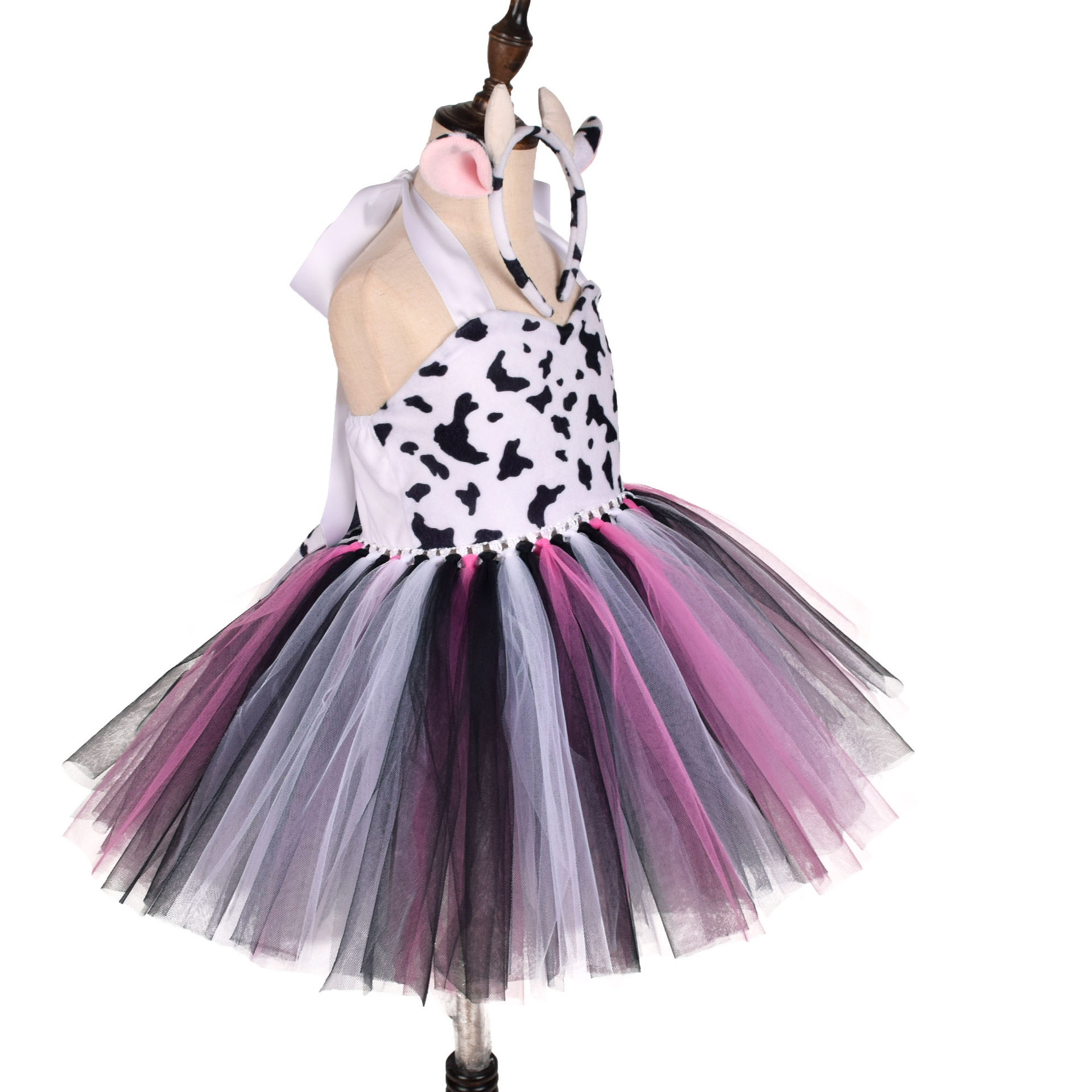 Kids Halloween Leopard Tutu Dress Cartoon Forest Animal Costumes Set - 33