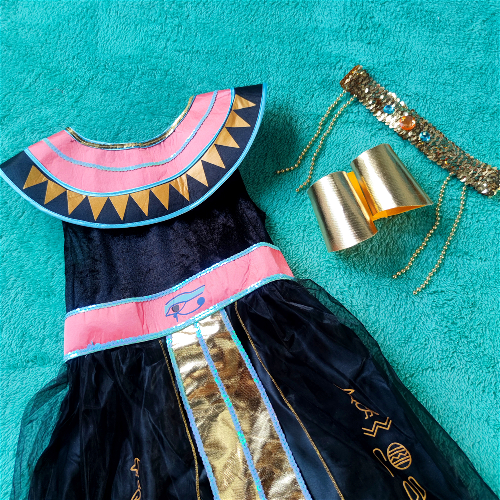 Girls Cleopatra Costume Ancient Egyptian Queen Kids Dress - 25