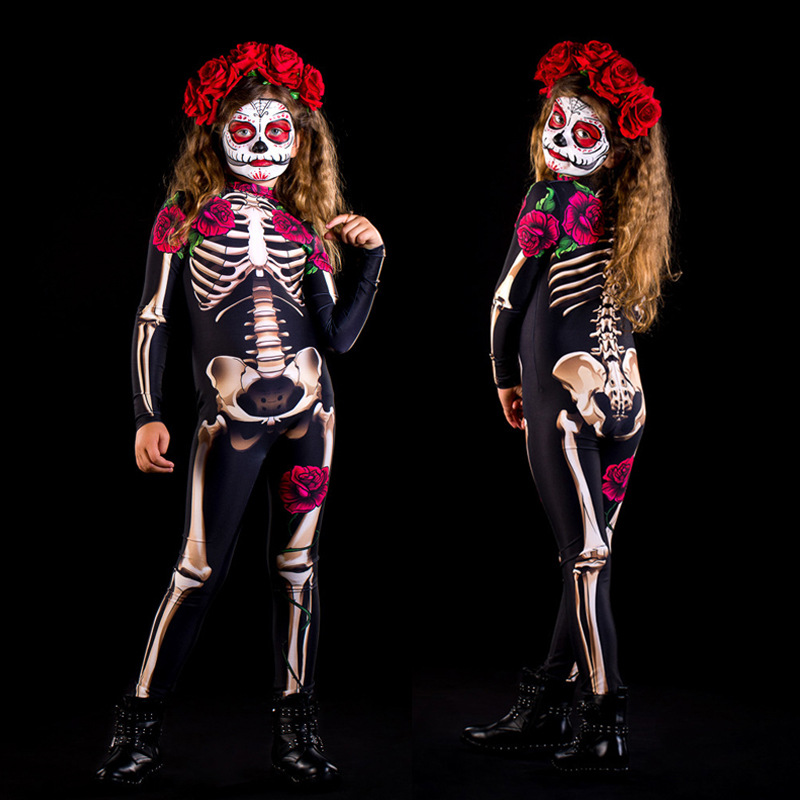 Sexy Womens Skeleton Devil Halloween Costume Kids Baby Girl Carnival Outfit - 24