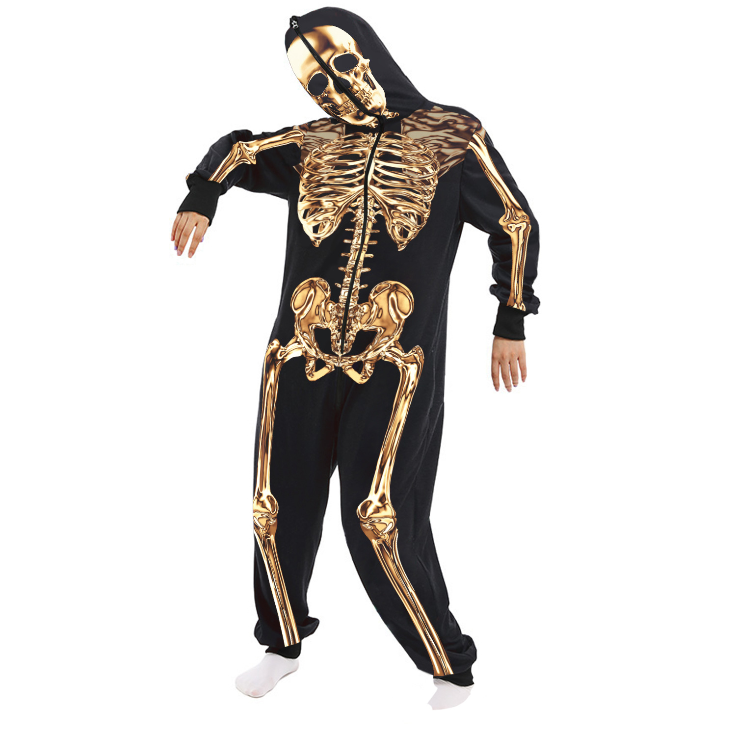 Unisex Adult Skeleton Halloween Cosplay Costume With Mask Day Of The Dead - 22