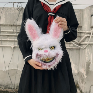 Adult Halloween Rabbit Horror Mask Plush Bloody Bear Cosplay Costume Prop - 3