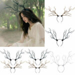 Vintage Antler Headband Halloween Christmas Cosplay Hair Accessory 1pc - 3