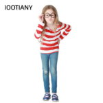 Family Matching Wheres Waldo Costume Kit Stripe Shirt Glasses Hat Sxxl - 3