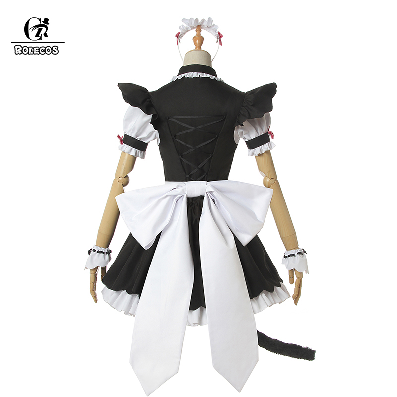 Rolecos Nekopara Chocola Vanilla Maid Cosplay Costume Womens Cat Girl Dress - 25