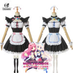 Rolecos Nekopara Chocola Vanilla Maid Cosplay Costume Womens Cat Girl Dress - 2
