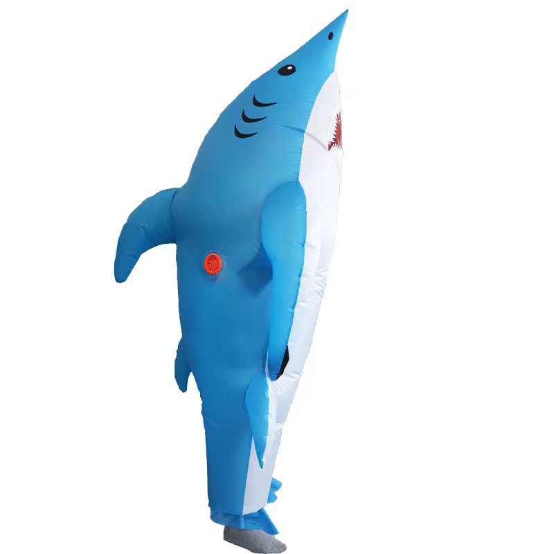 Adult Blue Shark Inflatable Halloween Cosplay Costume Sea Animal Mascot - 13
