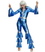 Hippie 1970s Vintage Halloween Costume For Women Disco Dancing Jumpsuit - 5