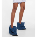 Womens Autumnwinter Denim Highheel Trouser Boots European Style - 5