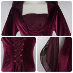 Luxury Retro Gothic Hoodie Dress Womens Medieval Cosplay Halloween Vampire Costume - 6
