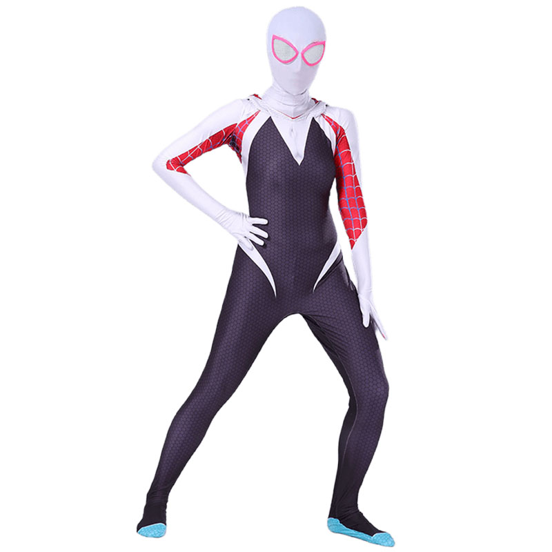 Spiderman Gwen Stacy Cosplay Jumpsuit Adult Kids Halloween Costume - 9