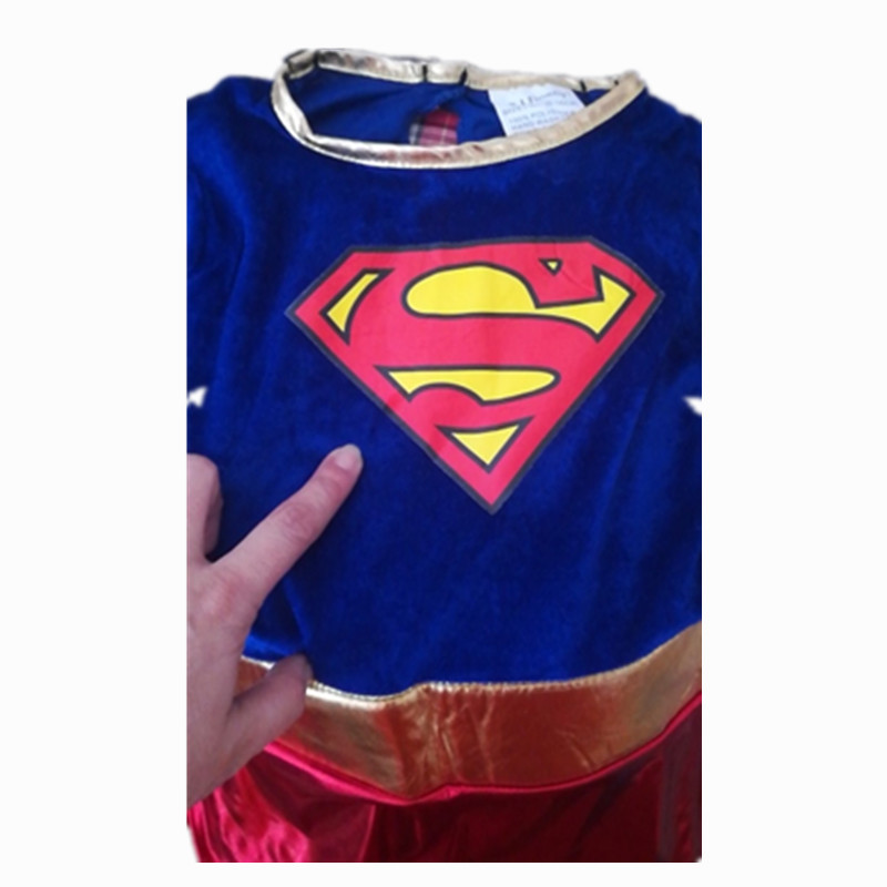 Kids Superwoman Halloween Costume Superhero Cosplay Dress With Shoe Covers - 13