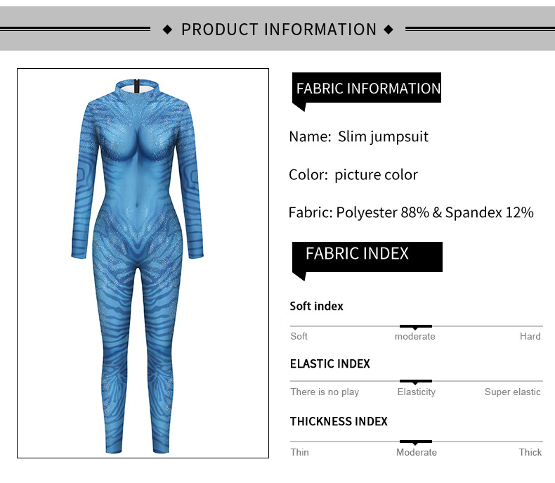 Avatar 3d Alien Cosplay Jumpsuit For Men Women Halloween Costume - 9