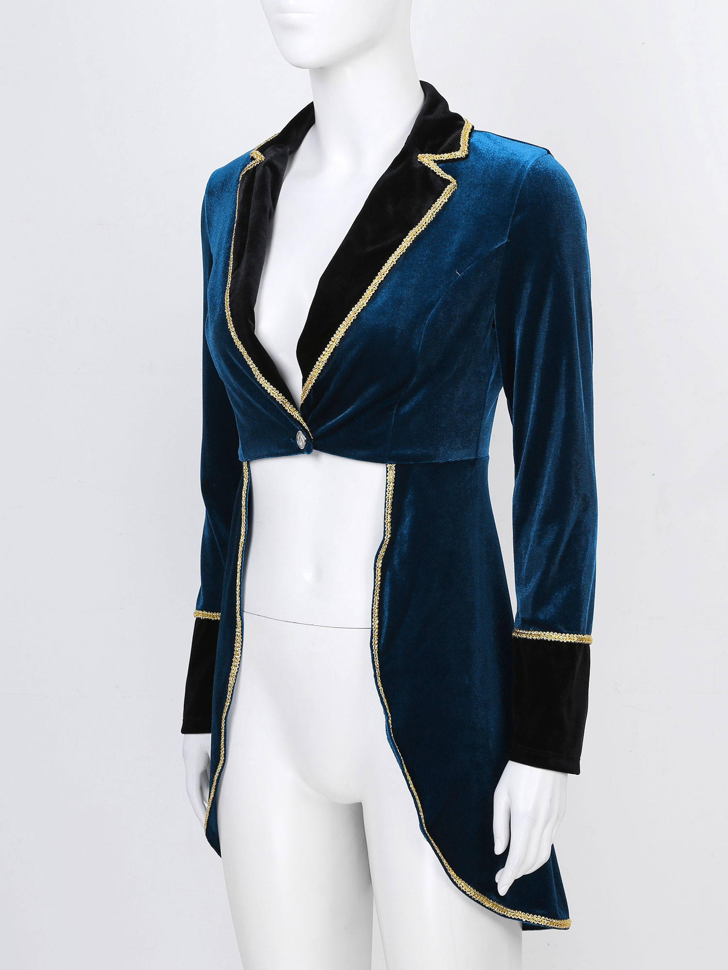 Circus Ringmaster Costume Velvet Blazer For Womens Halloween Carnival Cosplay - 11