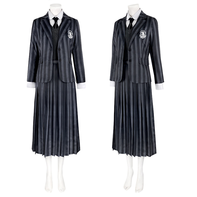 Nevermore Academy Wednesday Addams Cosplay Halloween Costume For Kids - 11