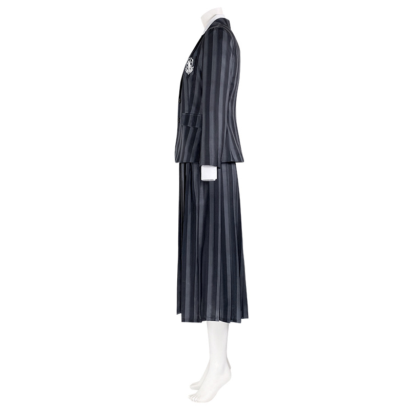Nevermore Academy Wednesday Addams Cosplay Halloween Costume For Kids - 13