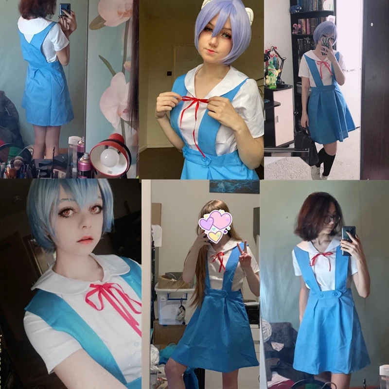 Anime Asuka Langley Rei Ayanami Halloween Cosplay School Uniform Costume - 10
