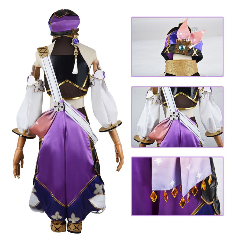 Genshin Impact Dori Cosplay Costume Pink Wig Womens Halloween Outfit - 9
