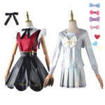 Kangel Needy Girl Cosplay Costume With Leather Skirt Wig And Jk Uniform - 2