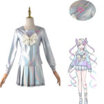 Kangel Needy Girl Cosplay Costume With Leather Skirt Wig And Jk Uniform - 4
