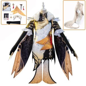 Genshin Impact Ningguang Womens Cosplay Costume Wig Halloween Party Dress - 1