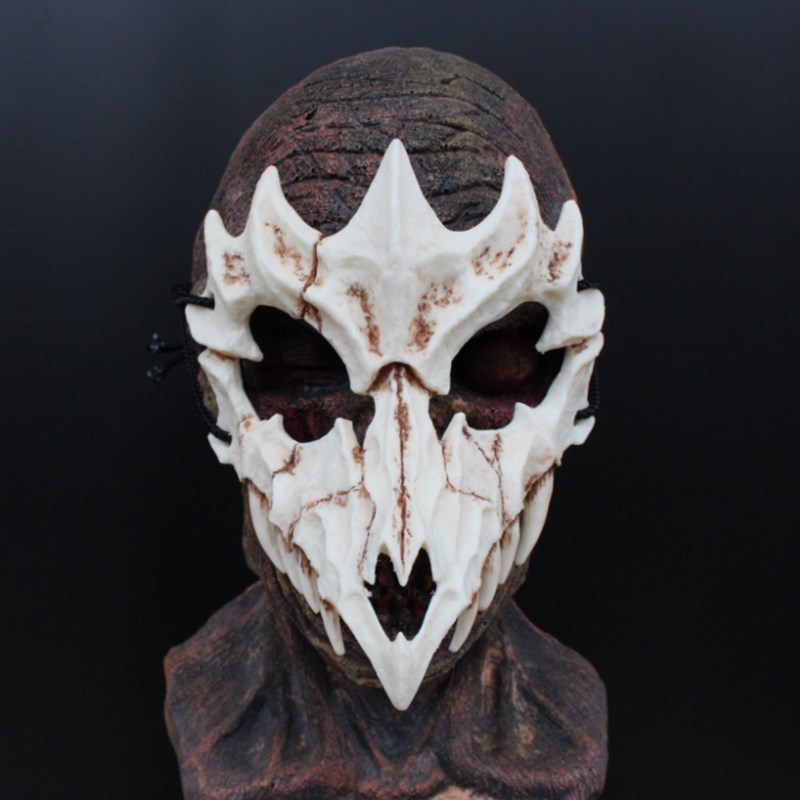 Werewolf Tiger Skull Half Face Halloween Cosplay Mask Party Costume Prop - 9