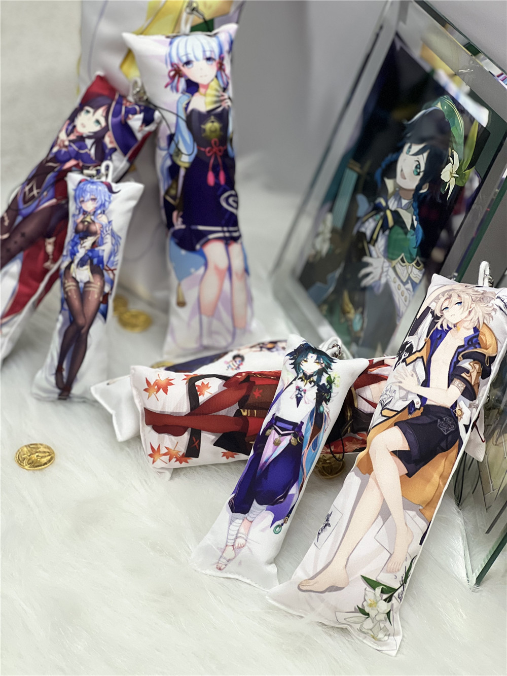Nekopara Mini Anime Dakimakura Keychain Otaku Backpack Pendant Small Pillow Decoration - 8