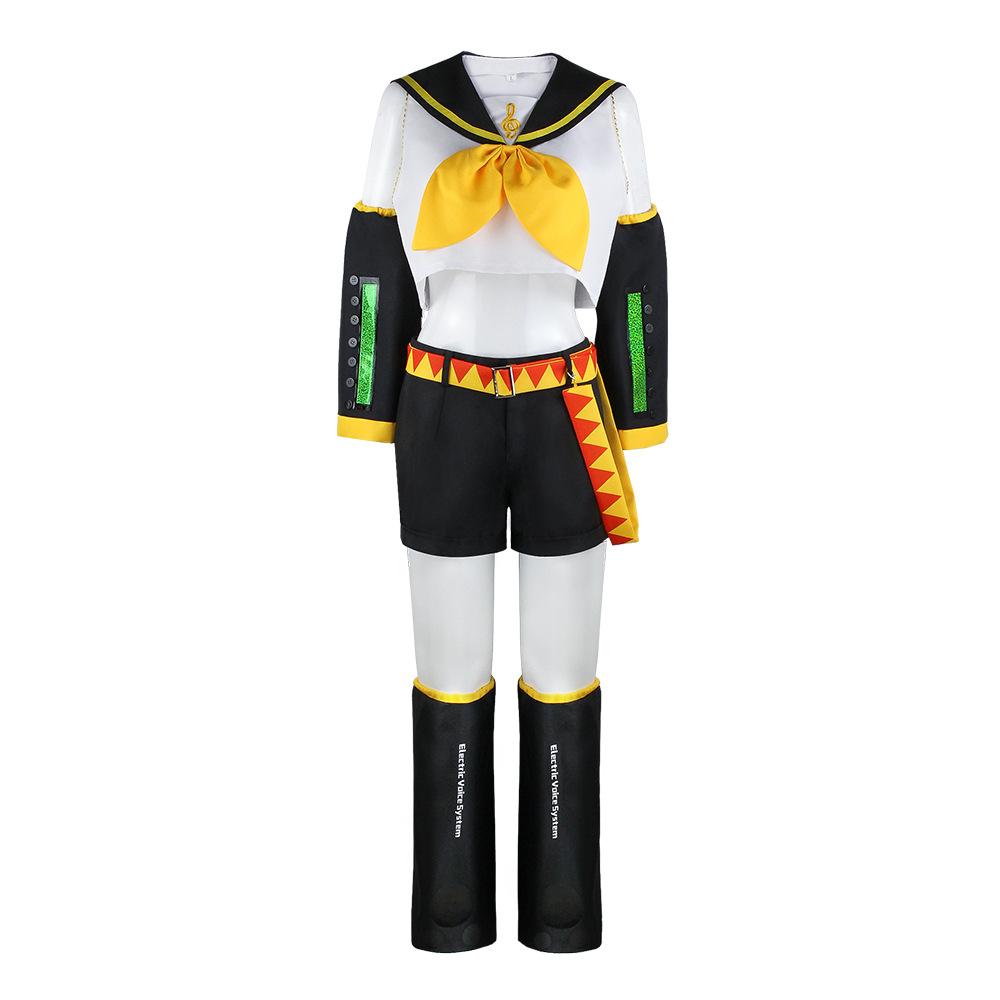 Kagamine Rin Len Anime Cosplay Costume Set With Wig For Halloween - 14