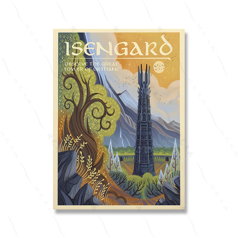 Vintage Mordor Castle Canvas Art Poster For Kids Room Home Decor - 17