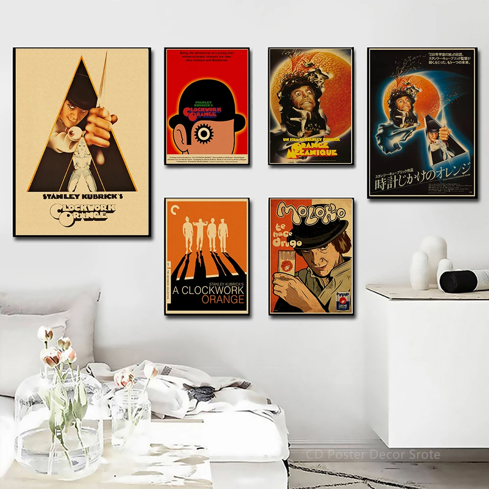 Vintage A Clockwork Orange Movie Poster Kraft Paper Wall Art Decor - 7