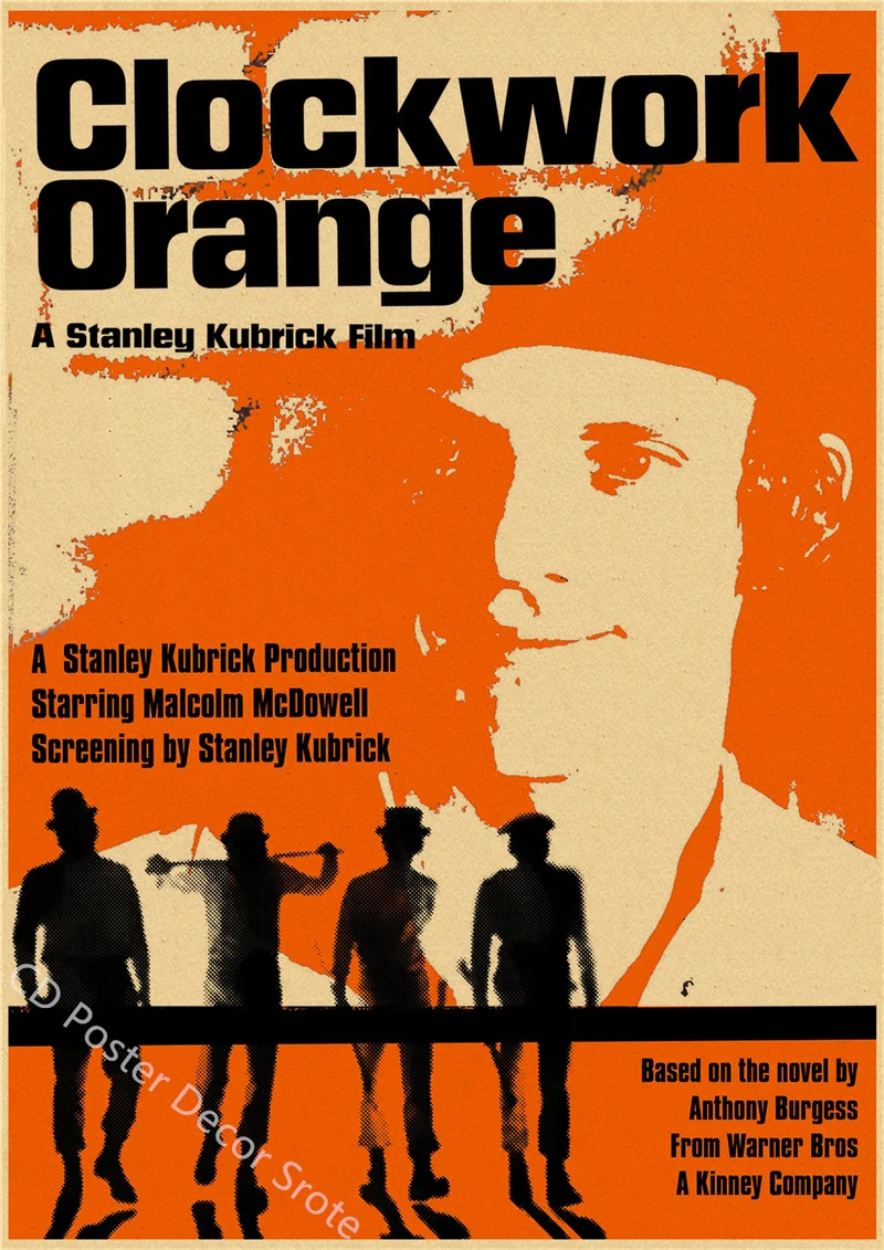 Vintage A Clockwork Orange Movie Poster Kraft Paper Wall Art Decor - 18