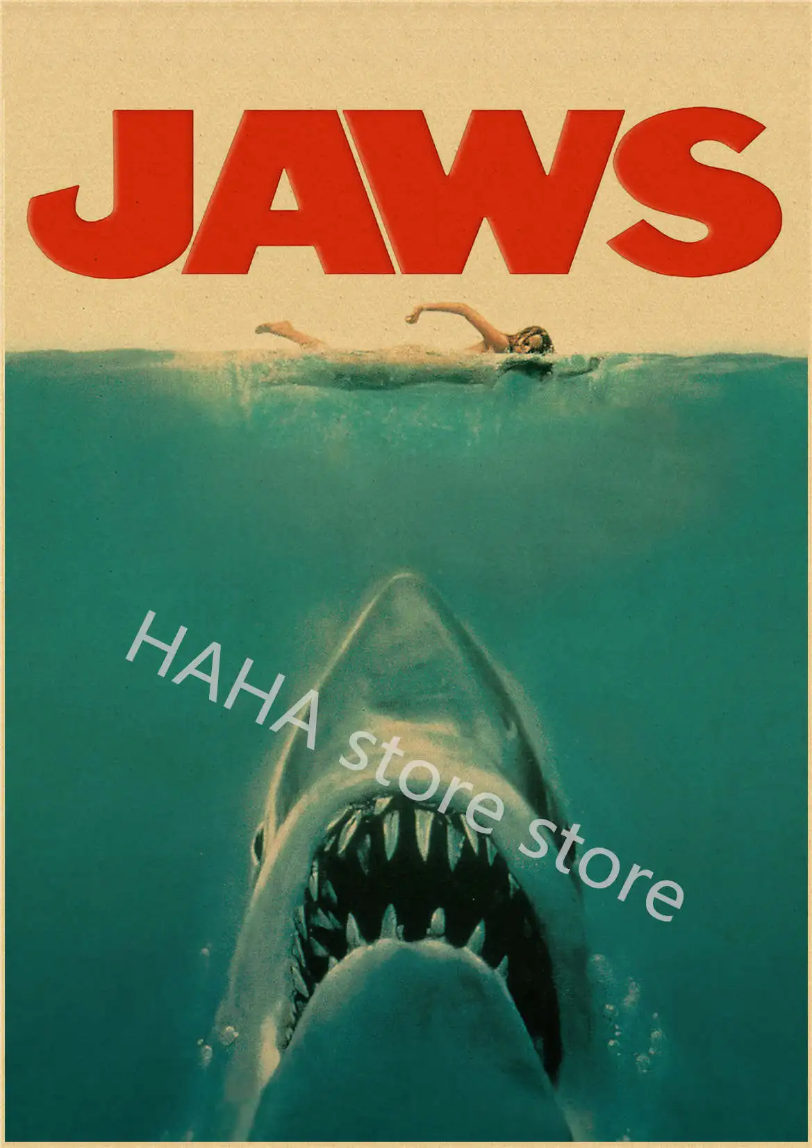 Vintage Jaws Movie Poster Classic Film Art Print For Home Decor - 16