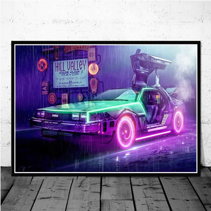 Back To The Future Vintage Car Canvas Wall Art Poster For Home Decor - 12
