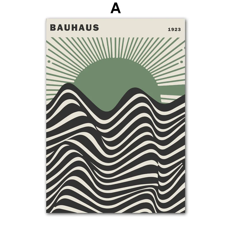 Minimalist Bauhaus Green Abstract Wall Art Canvas For Living Room - 10