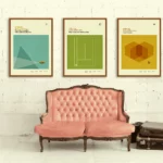 Wes Anderson Geometric Badminton Court Canvas Art Print Wall Decor - 1