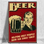 Vintage Beer And Coffee Poster Retro Kraft Paper Wall Art For Home Bar - 5