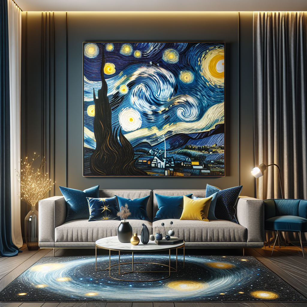Ideas for Incorporating a Swirling Night Sky Painting into Modern Interior Design  