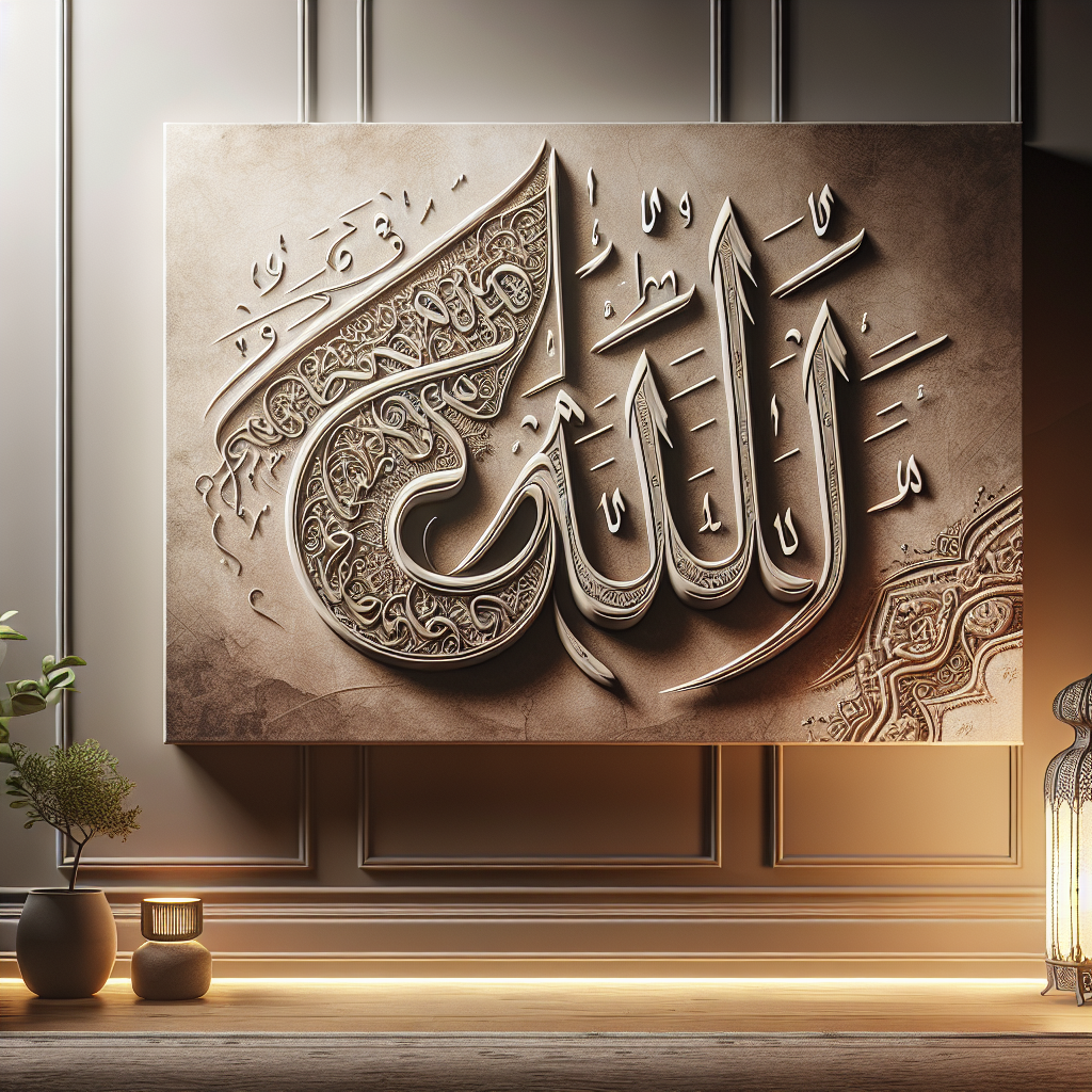 Canvas Art Showcasing Allah: A Central Element in Islamic Themed Decor  