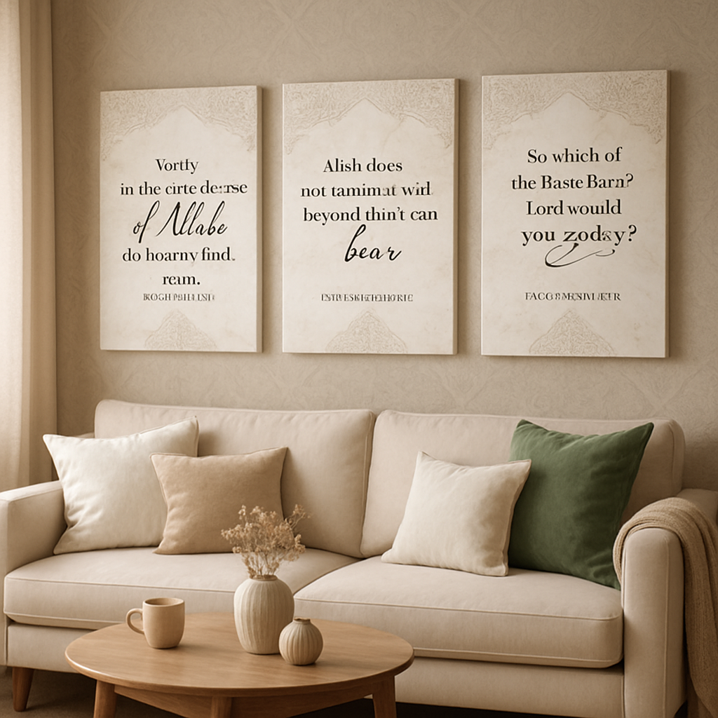 Transform Your Space with Stylish Canvas Prints Featuring Inspirational Quranic Verses  